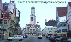 Blick auf den Marktplatz von Biberach/Riß