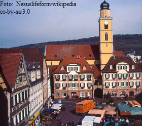 Marktplatz mit Münster St. Johannes Bad Mergentheim