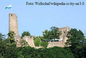 Burg Windeck, von Weinheim aus gesehen